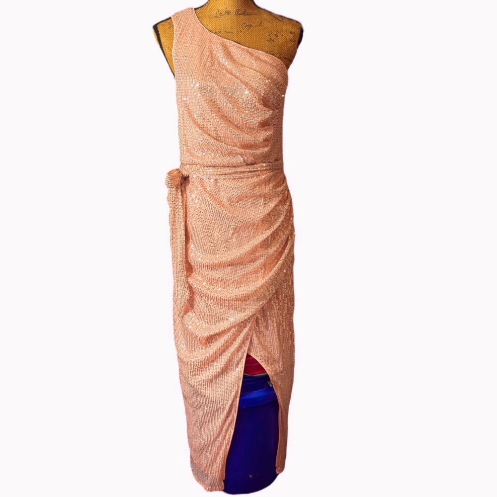Grace Karin one-shoulder sequined formal dress NWT Women’s size large | ww